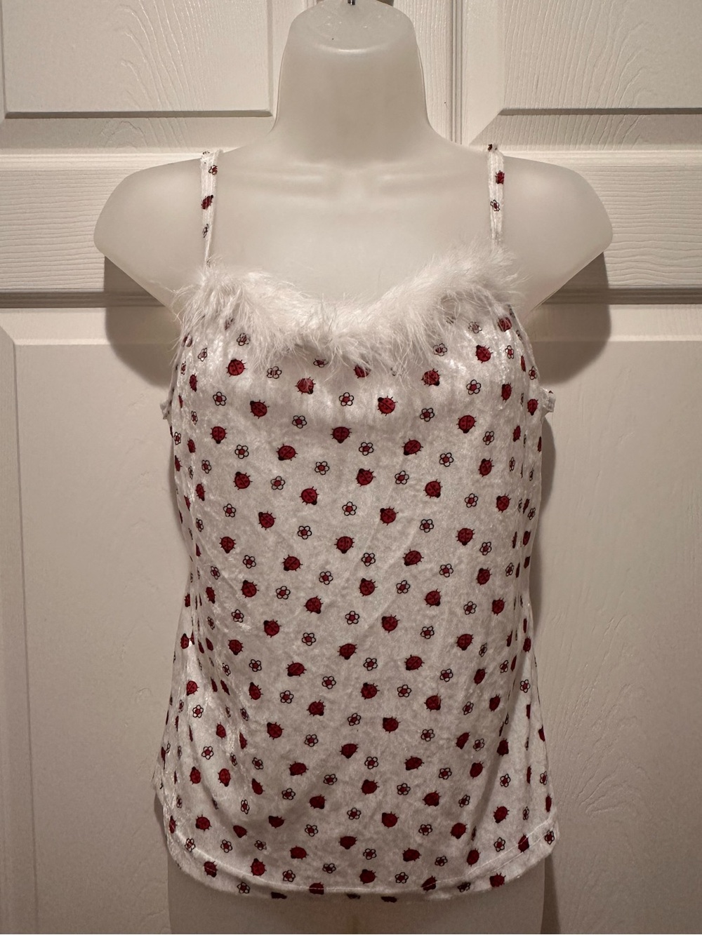 Rare Vintage Y2K Moon Rocket Ladybug Feather Cami L Made In USA Unworn COLLECTOR